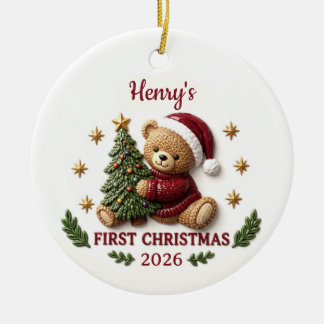 3D-Märchenbuch Rosa Hase Baby 1. Weihnachten Keramik Ornament