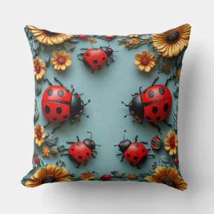 🐞🌈 3D Marienkäfer Garten Pop Art Cozy Dekor Gesc Kissen