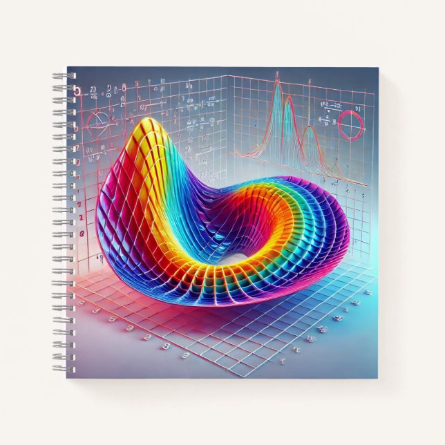 3D Math Surface Book Cover Abstract Calculus  Notizbuch (Vorderseite)
