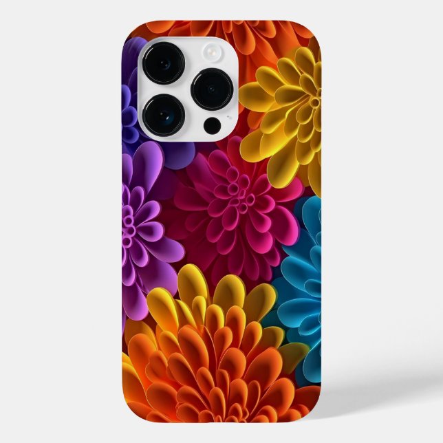 3D mehrfarbige Blume Case-Mate iPhone 14 Pro Hülle (Rückseite)