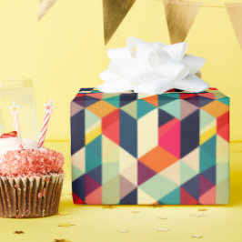 3D Mitte Jahrhundert Modernes geometrisches Muster Geschenkpapier