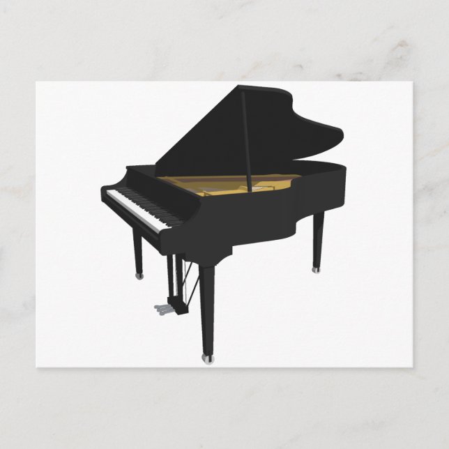 3D-Modell: Black Grand Piano: Postkarte (Vorderseite)