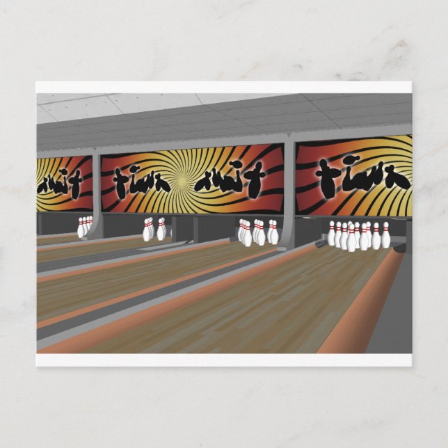 3D-Modell: Bowling Alley: Postkarte (Vorderseite)