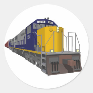 3D-Modell: Güterzug: Eisenbahn: Runder Aufkleber