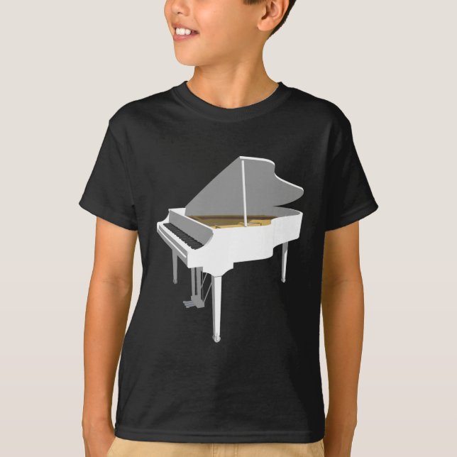  3D-Modell:White Grand Piano: T-Shirt (Vorderseite)