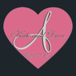 3d Monogramm Gastgeschenk Hochzeit V Herz-Aufkleber<br><div class="desc">Einfachheit im besten Sinne. Elegantes und raffiniertes Design. 3D Monogramm Text für Ihren Abschluss,  Jubiläum oder Hochzeitsfeier. Monogramme,  Texte,  Termine und Paare sind leicht zu ändern,  um Ihre Bedürfnisse zu Anzug. Fügen Sie eine Hintergrundfarbe oder ein Bild zum Anzug Ihres persönlichen Geschmacks hinzu. Sie entscheiden. Sie entwerfen.</div>