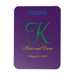 3d Monogramm Lila Mauve-Kalligrafie Magnet