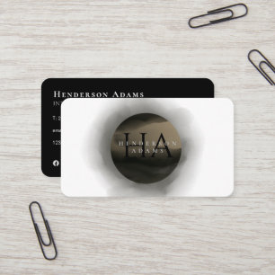 3D-Monogramm-Logo für Schwarze und goldene Farbe Visitenkarte