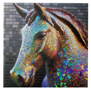3D-Mosaik-Pferdekopf-Statue Fliese