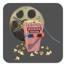 3d Movie Reel and Buttered Popcorn