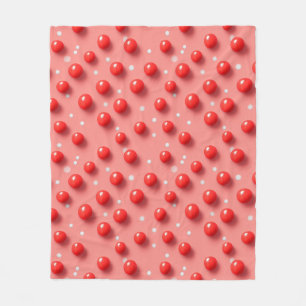 3D-Muster für rote und weiße Polka-Punkte Fleecedecke