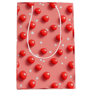 3D-Muster für rote und weiße Polka-Punkte Mittlere Geschenktüte
