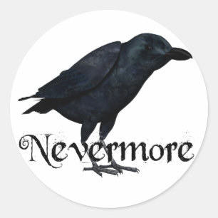 3D Nevermore Raven Runder Aufkleber