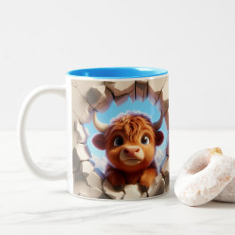 3D Niedlich Baby Cow Hot Cocoa Kaffees Tiere Zweifarbige Tasse