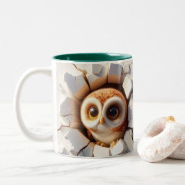 3D Niedlich Baby Owl Hot Cocoa Kaffees Tiere Zweifarbige Tasse