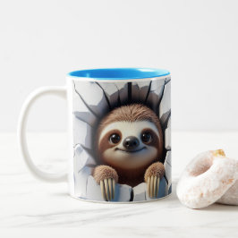 3D Niedlich Baby Sloth Hot Cocoa Kaffees Tiere Tas Zweifarbige Tasse