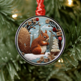 3D Niedlich Woodland Eichhörnchen Tierkirchen Ornament Aus Metall