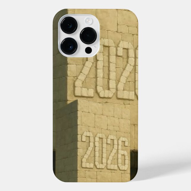  3D Number Design for New Year 2026 iPhone 14 Pro Max Hülle (Rückseite)