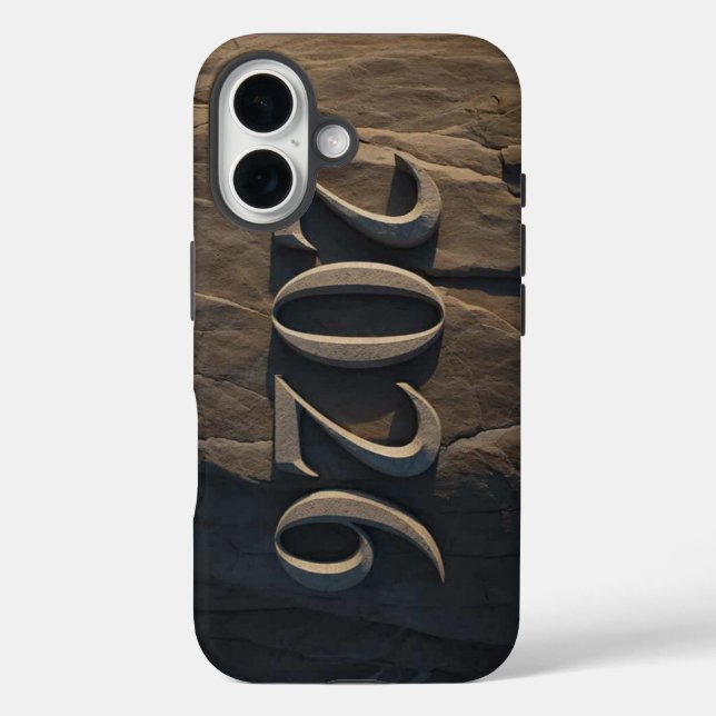 3D Number Design for New Year 2026 iPhone 16 Hülle (Rückseite)