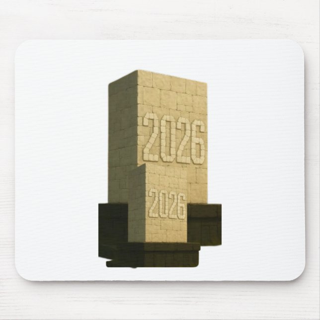 3D Number Design for New Year 2026 Mousepad (Vorne)