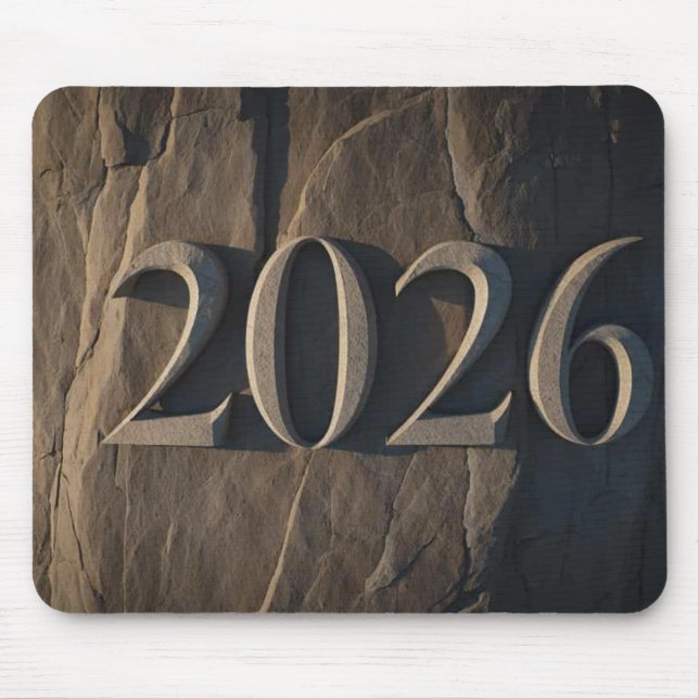 3D Number Design for New Year 2026 Mousepad (Vorne)