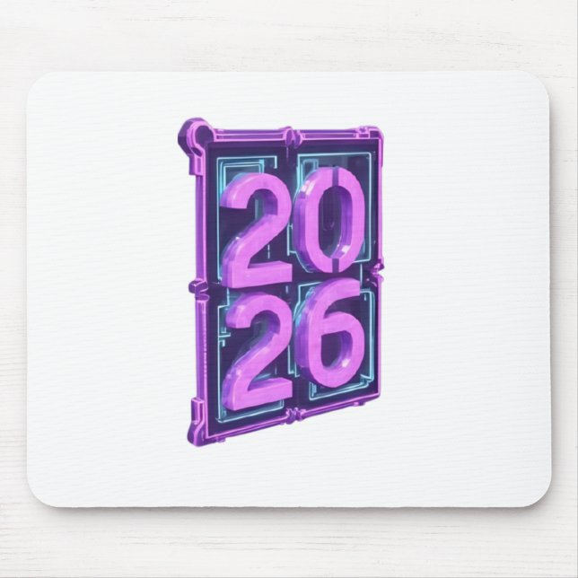 3D Number Design for New Year 2026 Mousepad (Vorne)