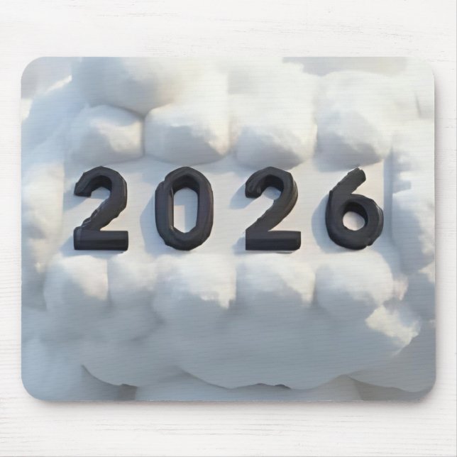 3D Number Design for New Year 2026 Mousepad (Vorne)