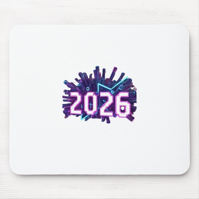 3D Number Design for New Year 2026 Mousepad (Vorne)