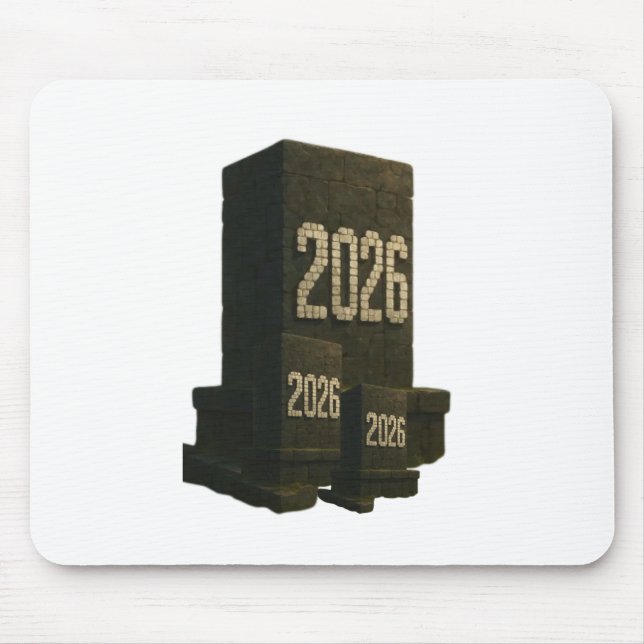 3D Number Design for New Year 2026 Mousepad (Vorne)