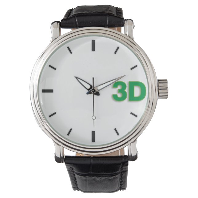 3D O'Clock 2-Gr. Armbanduhr (Vorderseite)