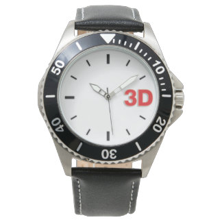 3D O'Clock 2-Rd. Armbanduhr
