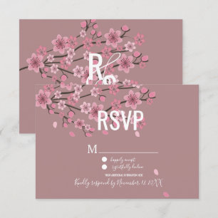 3D Ombre Blüten Kirschblüten Botanik RSVP Einladung