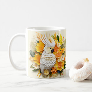 3D-Optik-Weißkakadu Kaffeetasse