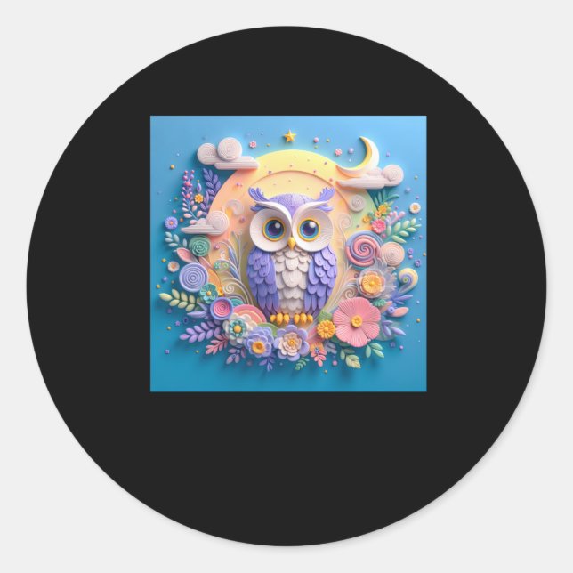 3d Owl #2 Aufkleber (Vorderseite)