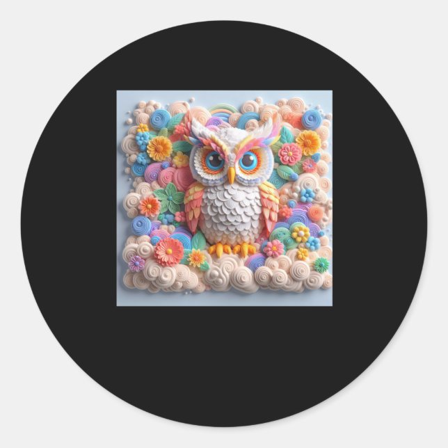 3d Owl #4 Aufkleber (Vorderseite)