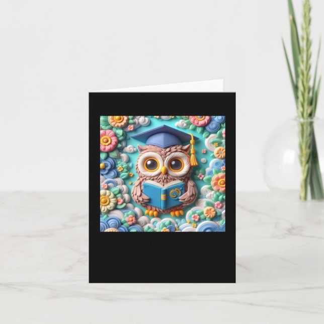 3d Owl #5 Aufkleber Karte (Vorderseite)