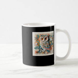3d Owl #7 Aufkleber Kaffeetasse