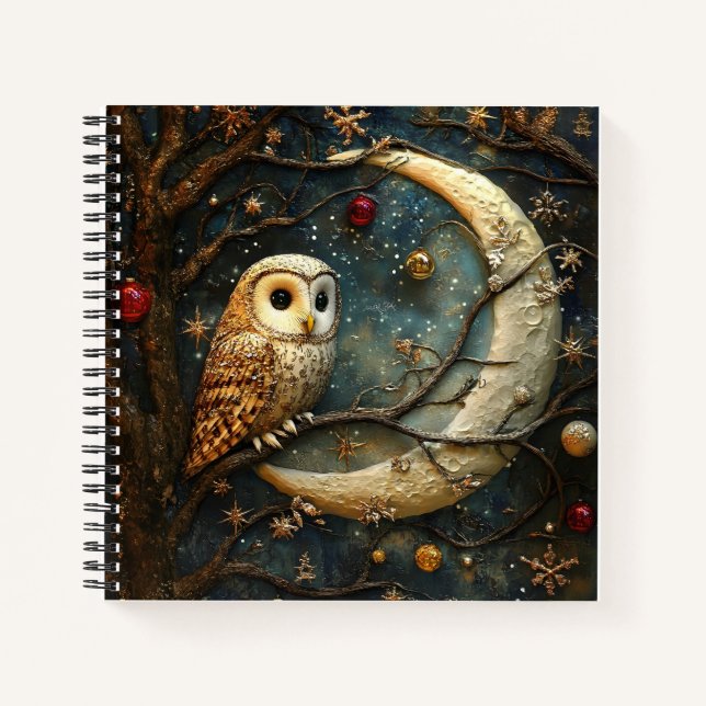 3D Owl Spirale Notebook Notizbuch (Vorderseite)