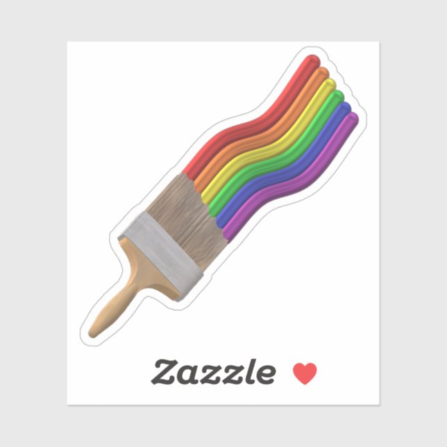3D Paintbrush Rainbow Aufkleber (Blatt)