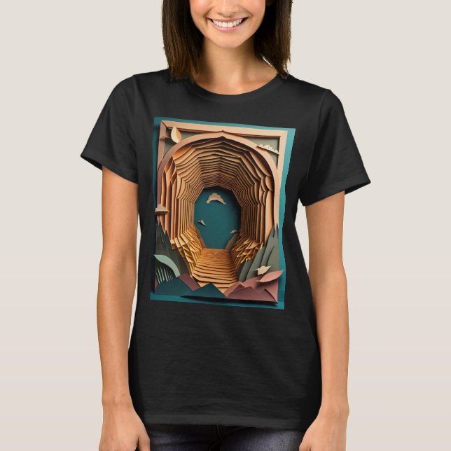 3D Paper Art Design T - Shirt (Vorderseite)