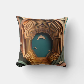 3D Paper Art Design T - Shirt Kissen