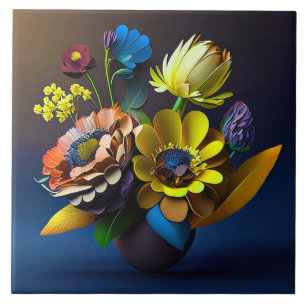 3D-Paperblumen Fliese