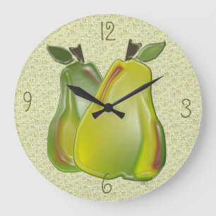 3D Pear (water specks) Wall Clock Große Wanduhr