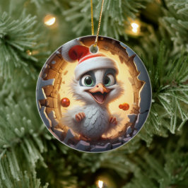 3D Personalized Christmas Bird  Keramik Ornament