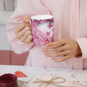 3D Pink Butterfly Tasse: Eine Flutter Beauty Zweifarbige Tasse