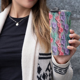 3D Pink Gladiolus Floral Thermosbecher