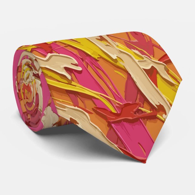 3D-Pinsel Orange Krawatte (Gerollt)
