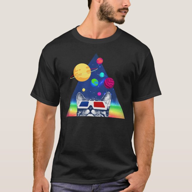 3D planet cat T-Shirt (Vorderseite)