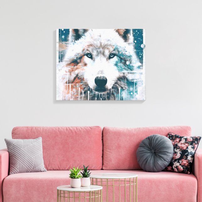 3D Polarwolf Leinwanddruck (Insitu (Wohnzimmer))