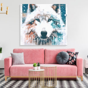 3D Polarwolf Leinwanddruck
